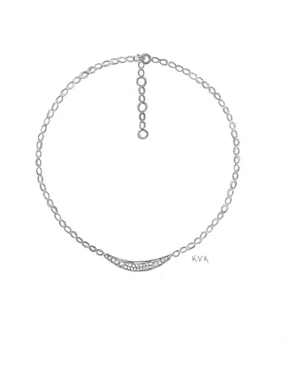 Cresent Diamond Necklace