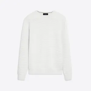 Crew Neck Jacquard Wave Sweater