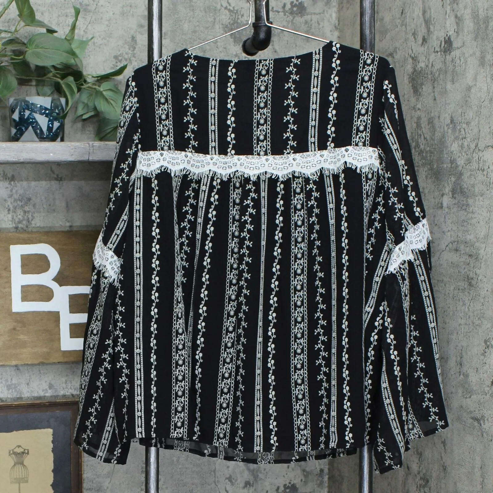 Curations Plus Size Lace Embroidered Blouse