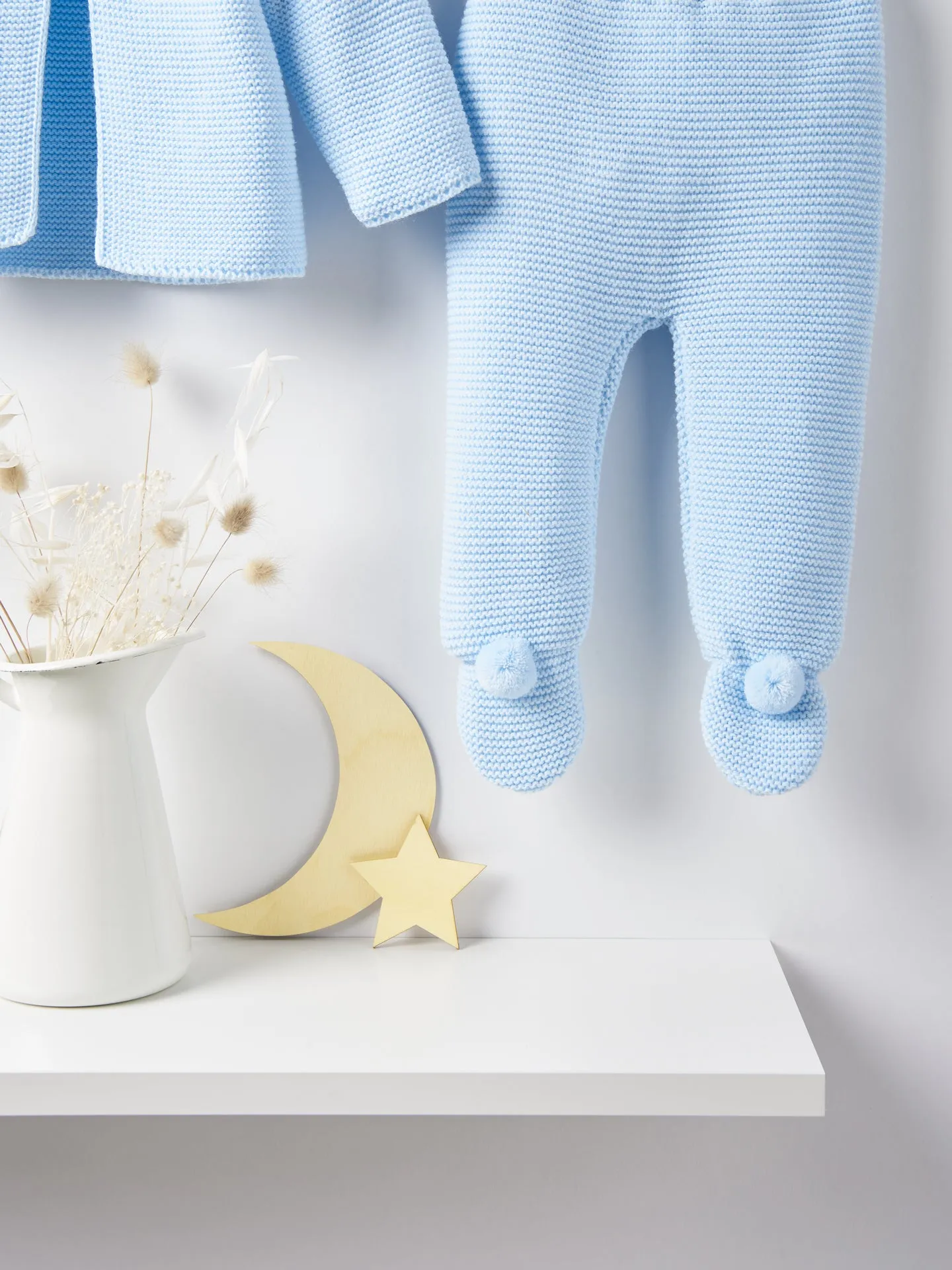 Dandelion Blue Pom Pom Knitted Set