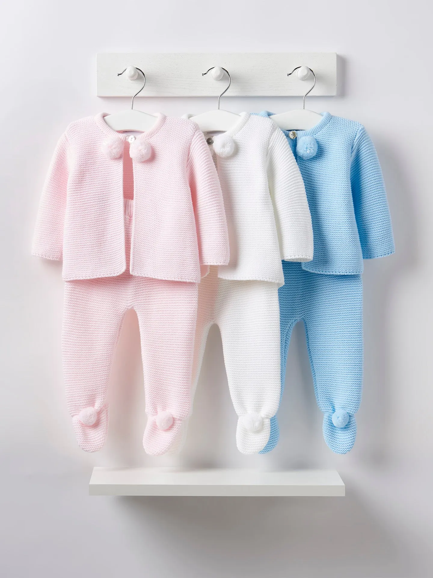 Dandelion Blue Pom Pom Knitted Set