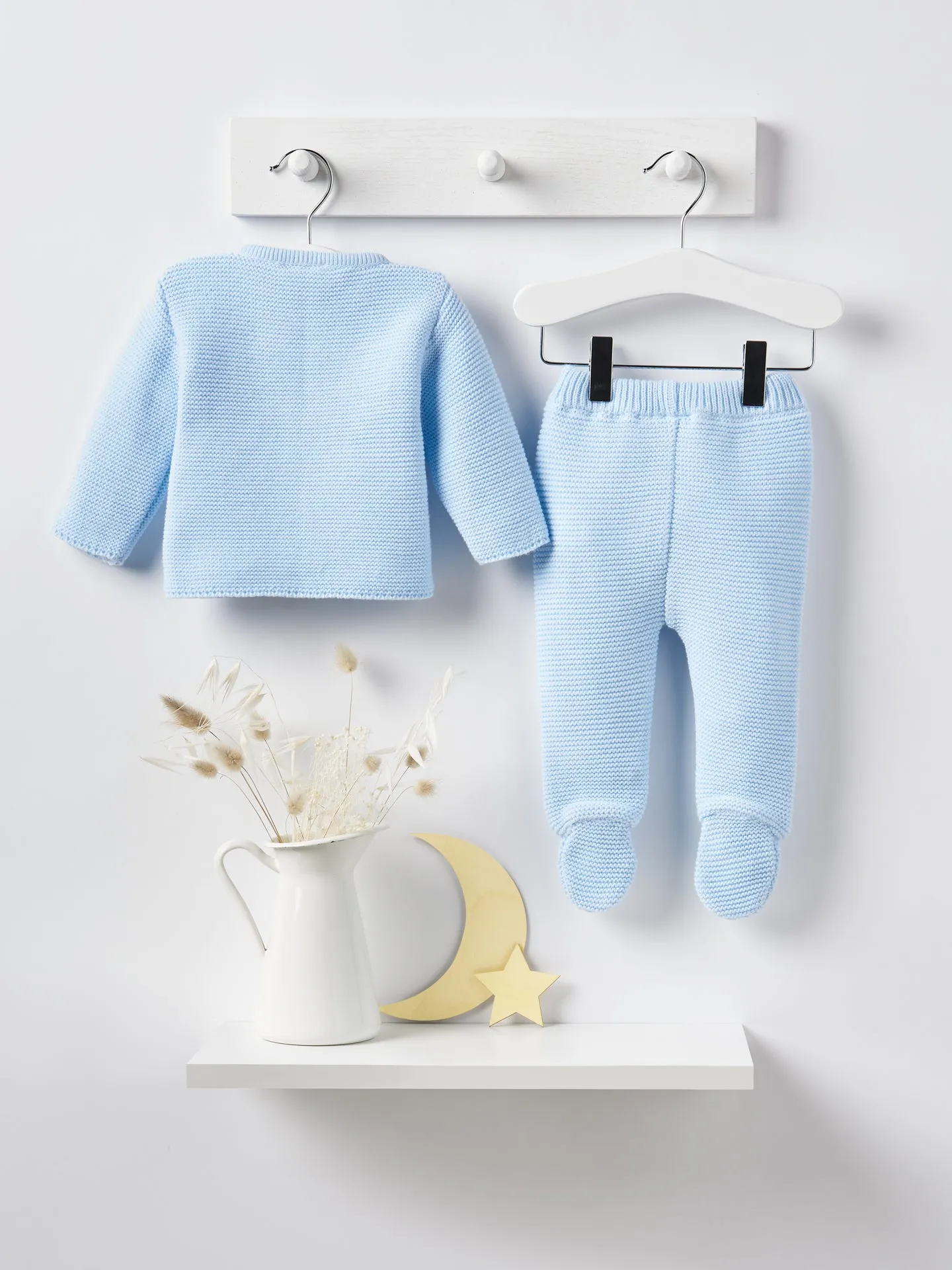 Dandelion Blue Pom Pom Knitted Set