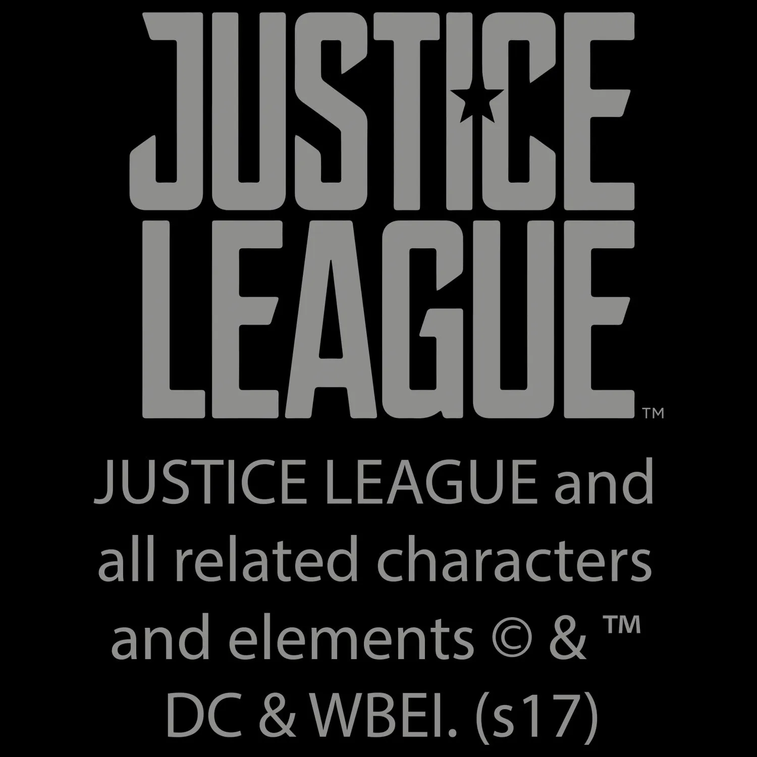 DC Justice League Logo Metallic Official Men's T-shirt (Black)