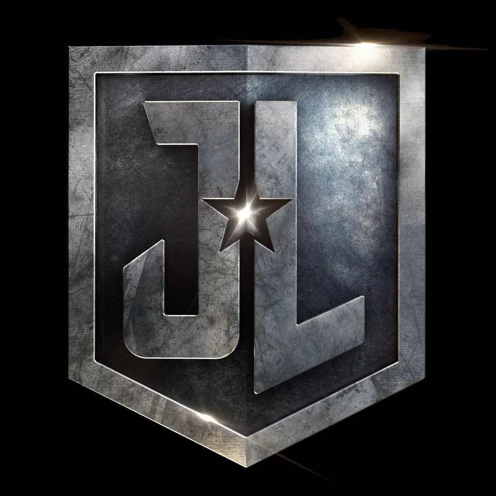 DC Justice League Logo Metallic Official Men's T-shirt (Black)