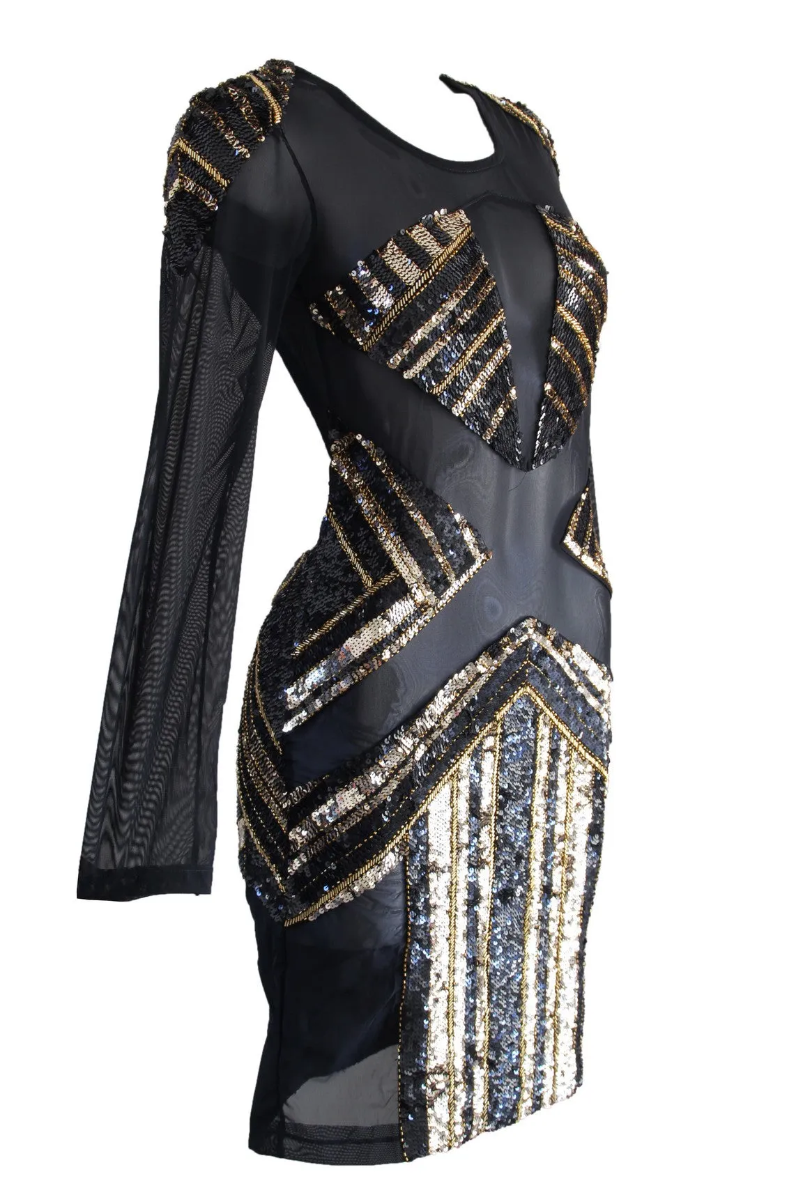 Dress Athena Net Long Sleeves