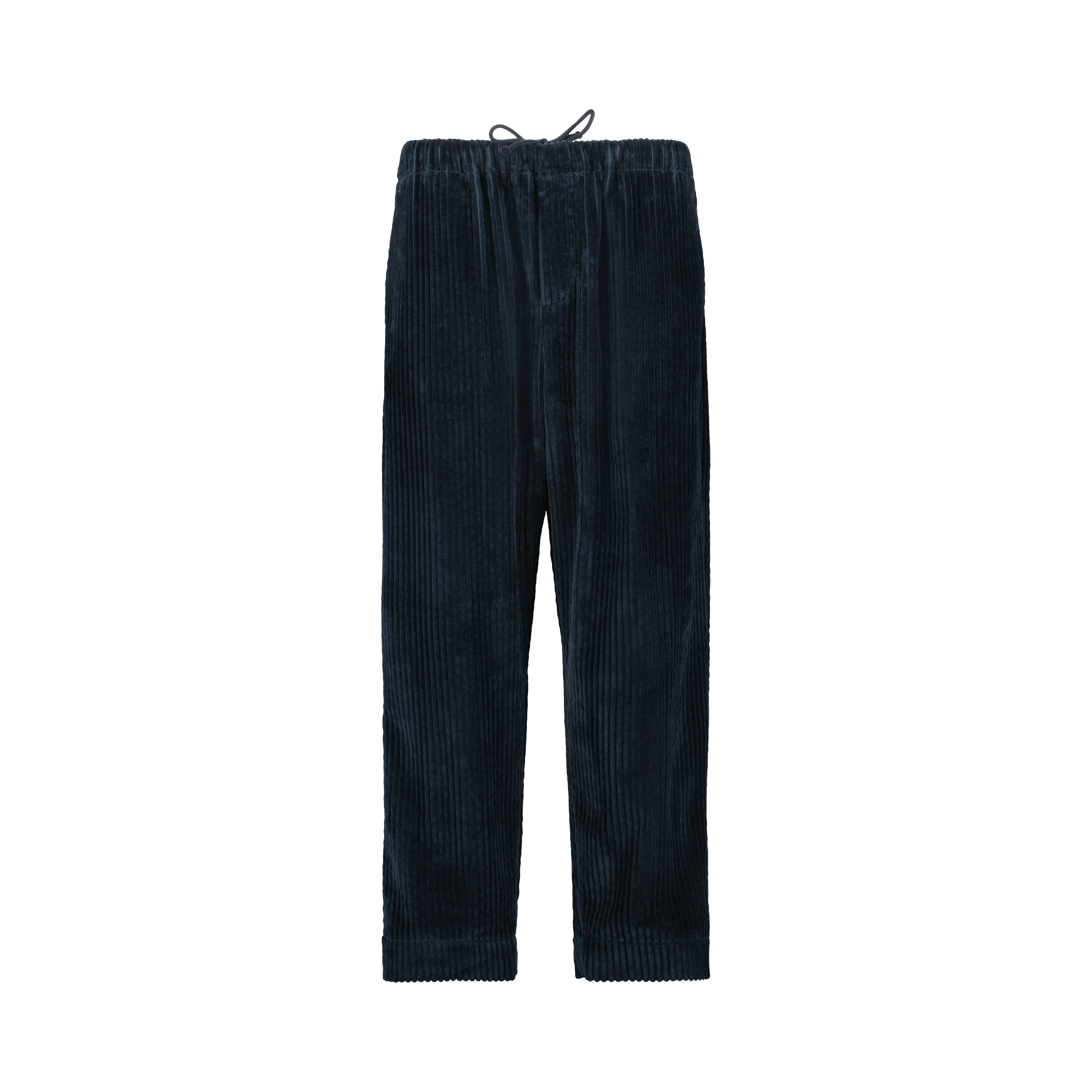 Ed Unlined Exaggerated Cotton Corduroy Drawstring Trousers Midnight Blue