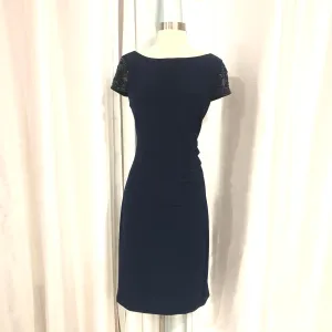 ELIZA J Short Navy Short Sleeve Gown Size 12