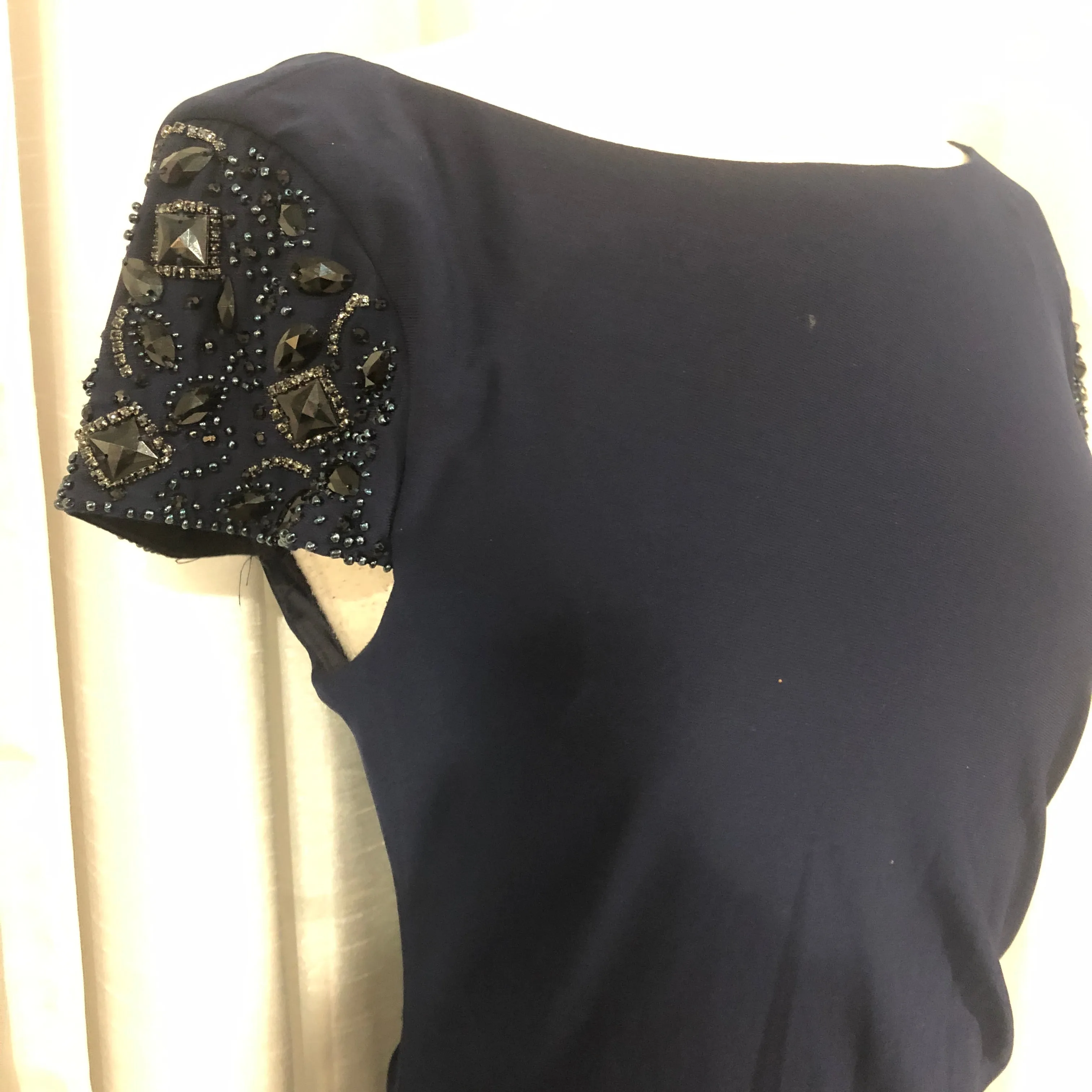 ELIZA J Short Navy Short Sleeve Gown Size 12