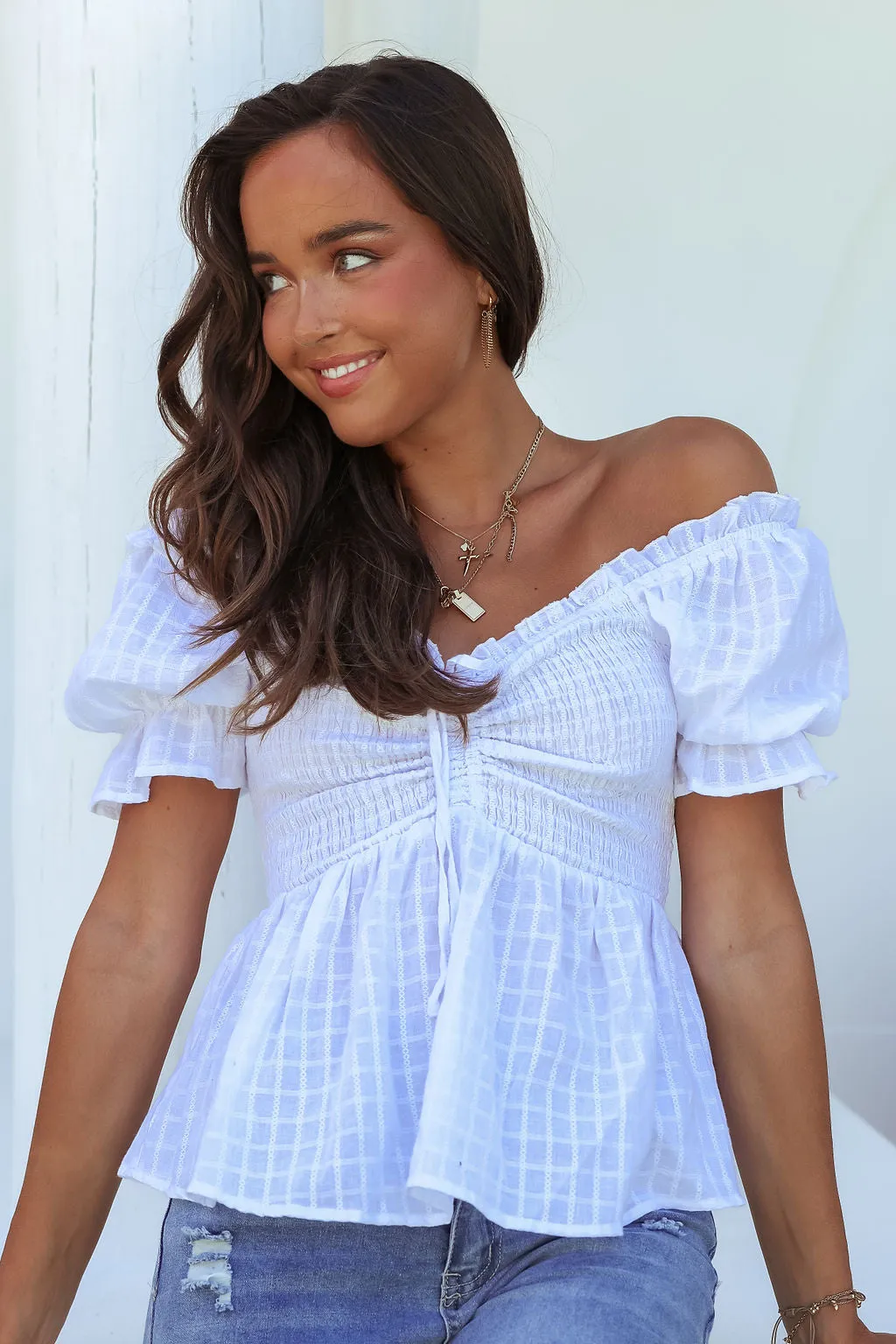 Elton Boho Top - White