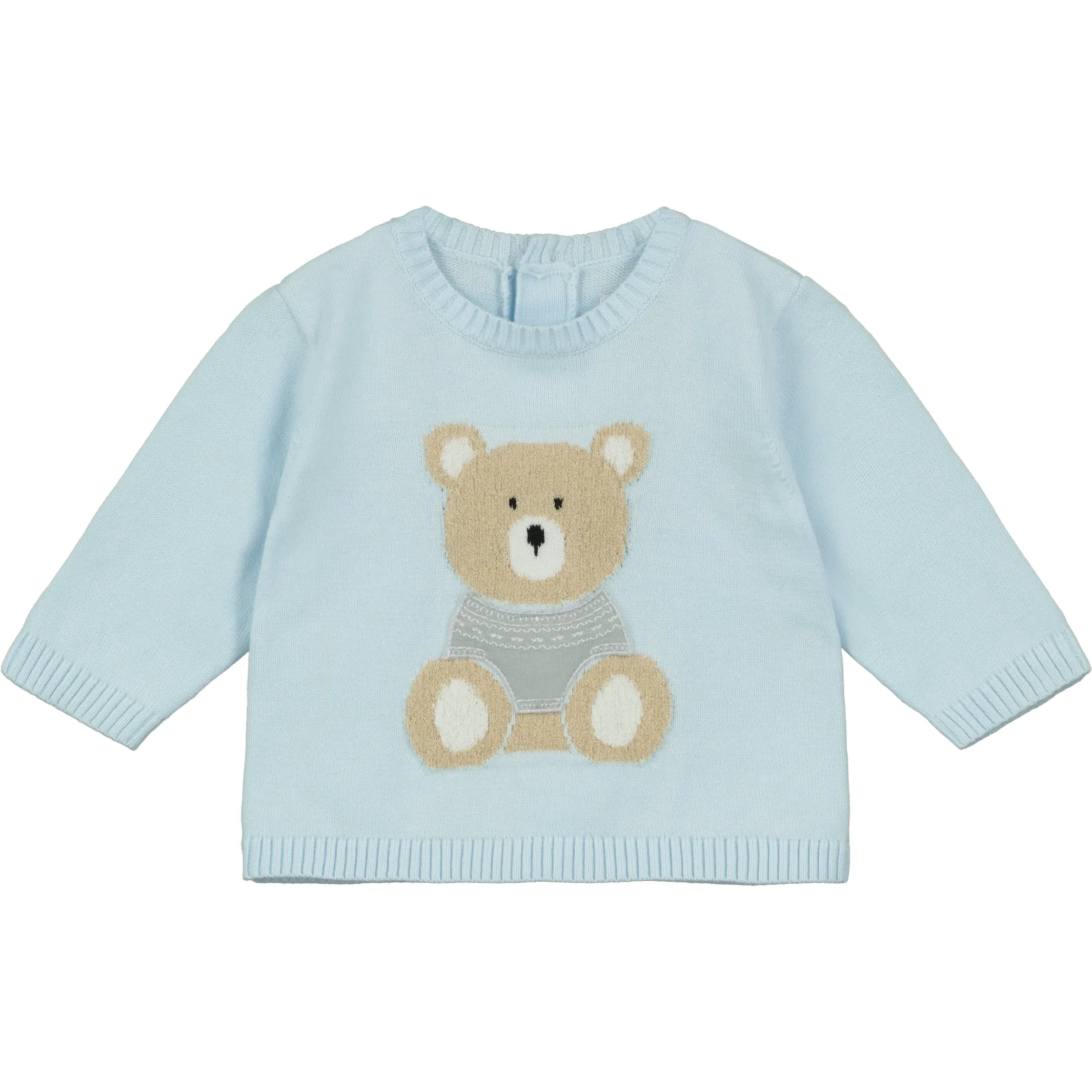 Enzo Blue Knit Teddy Trouser Set with Hat