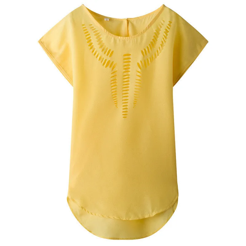 Fashion Design Vintage Hollow Out Chiffon Blouse Shirt Women Tops Sweet Cute Plus Size Women Clothing