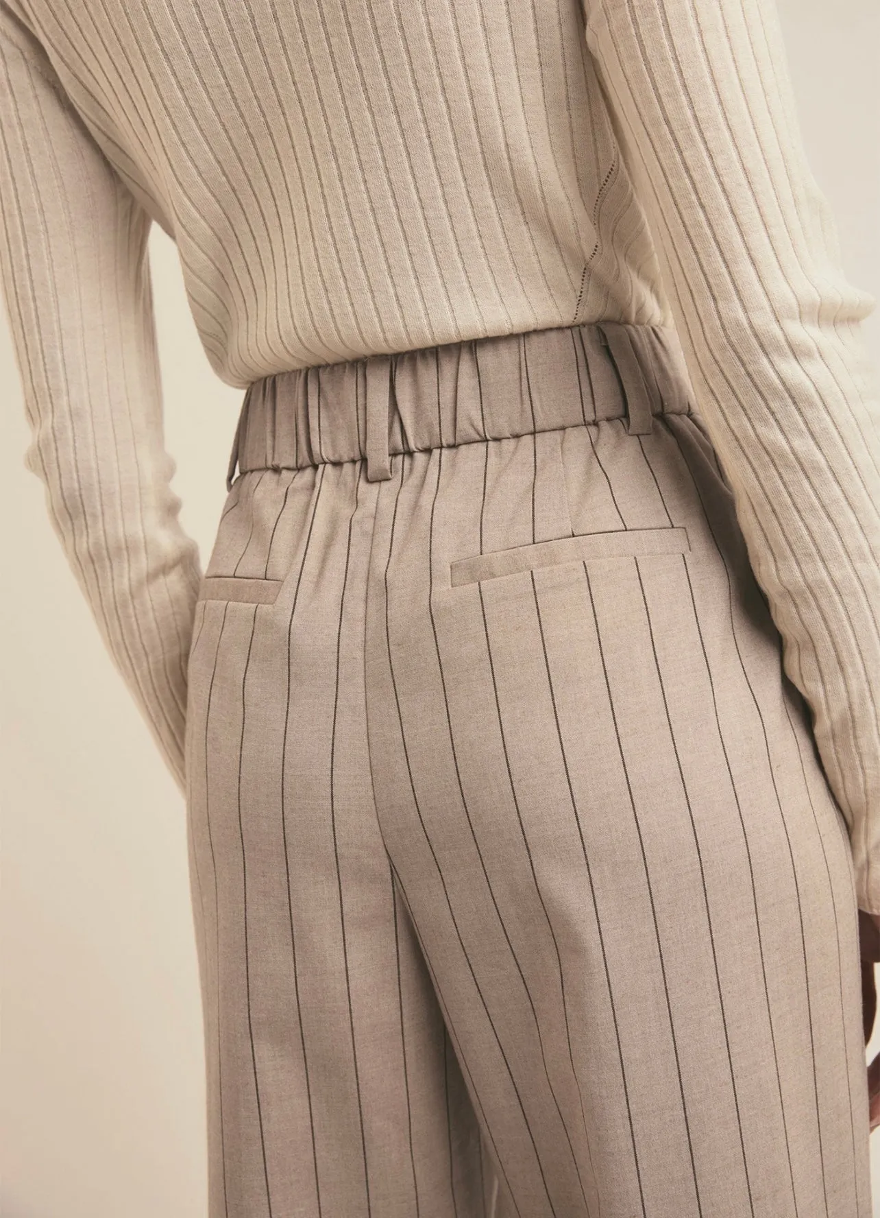 Favorite Daughter Dream Favorite Pant Natural Pinstripe