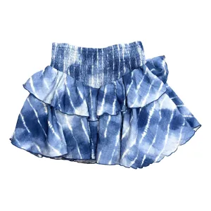 FBZ Blue Tie Dye Chiffon Tiered Skirt