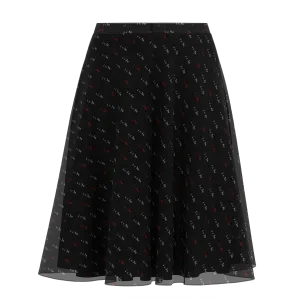 Flare I Love You Black Skirt