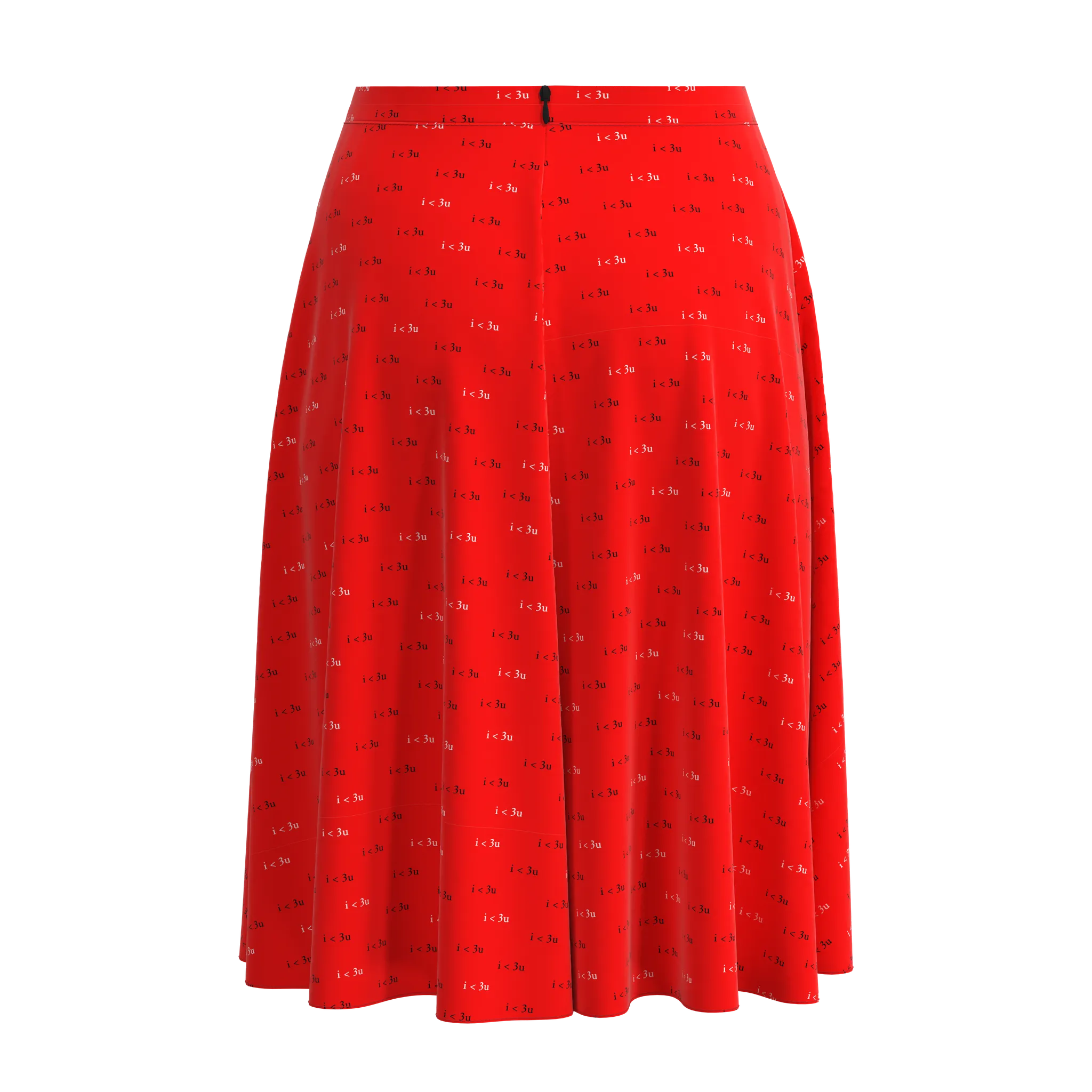 Flare I Love You Red Skirt