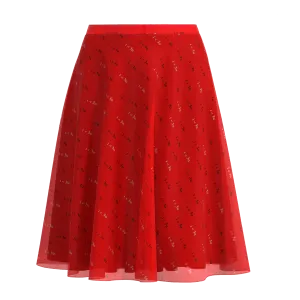 Flare I Love You Red Skirt