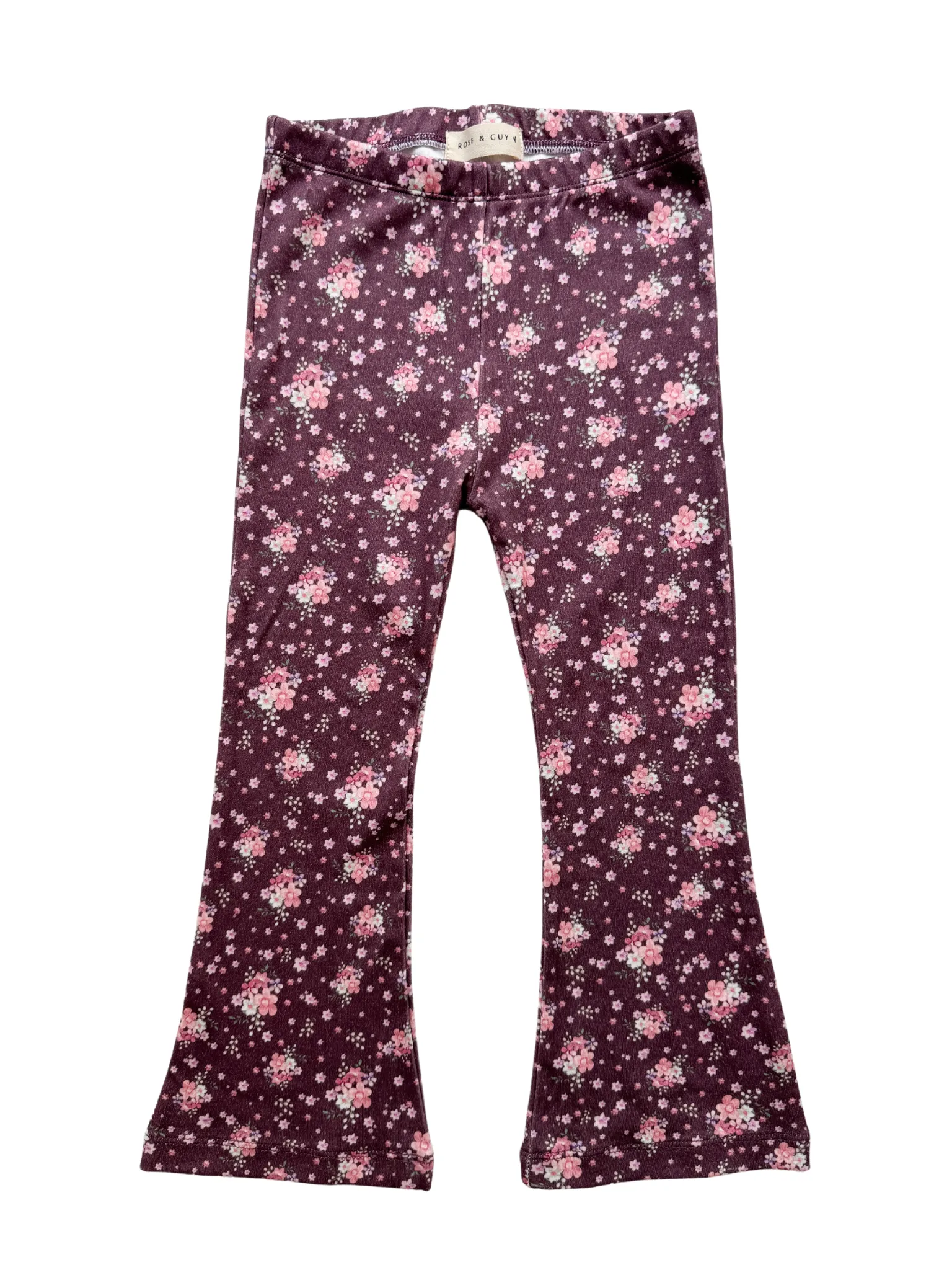 Flares in Mulberry Floral Print