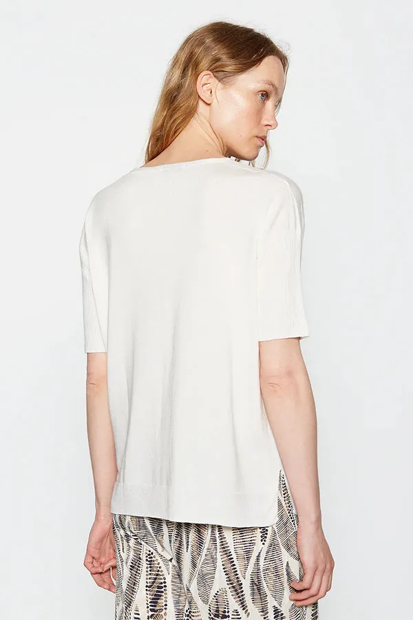 FLORAL HOTFIX OVERSIZED TENCEL KNIT TOP