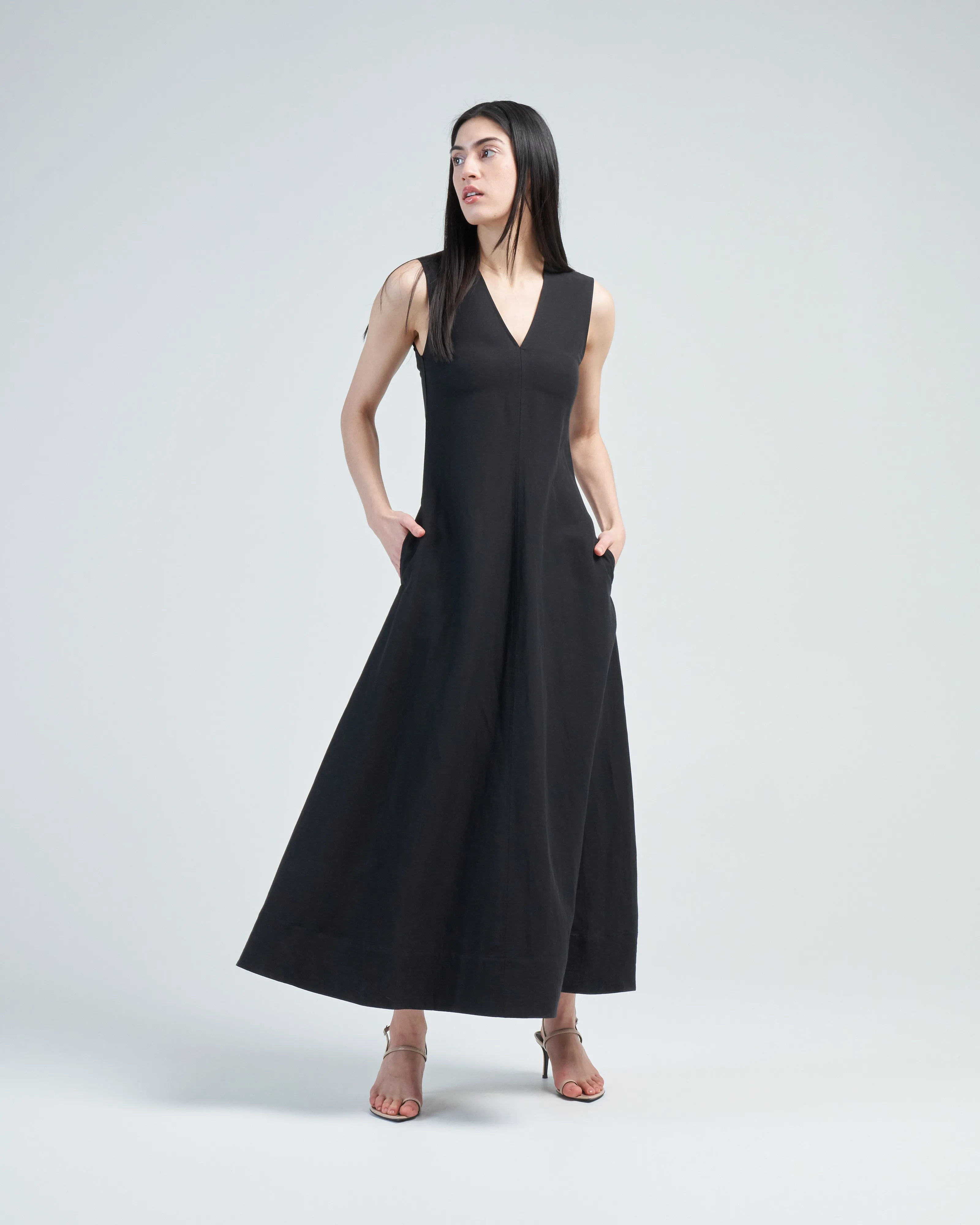 fluid v-neck dress