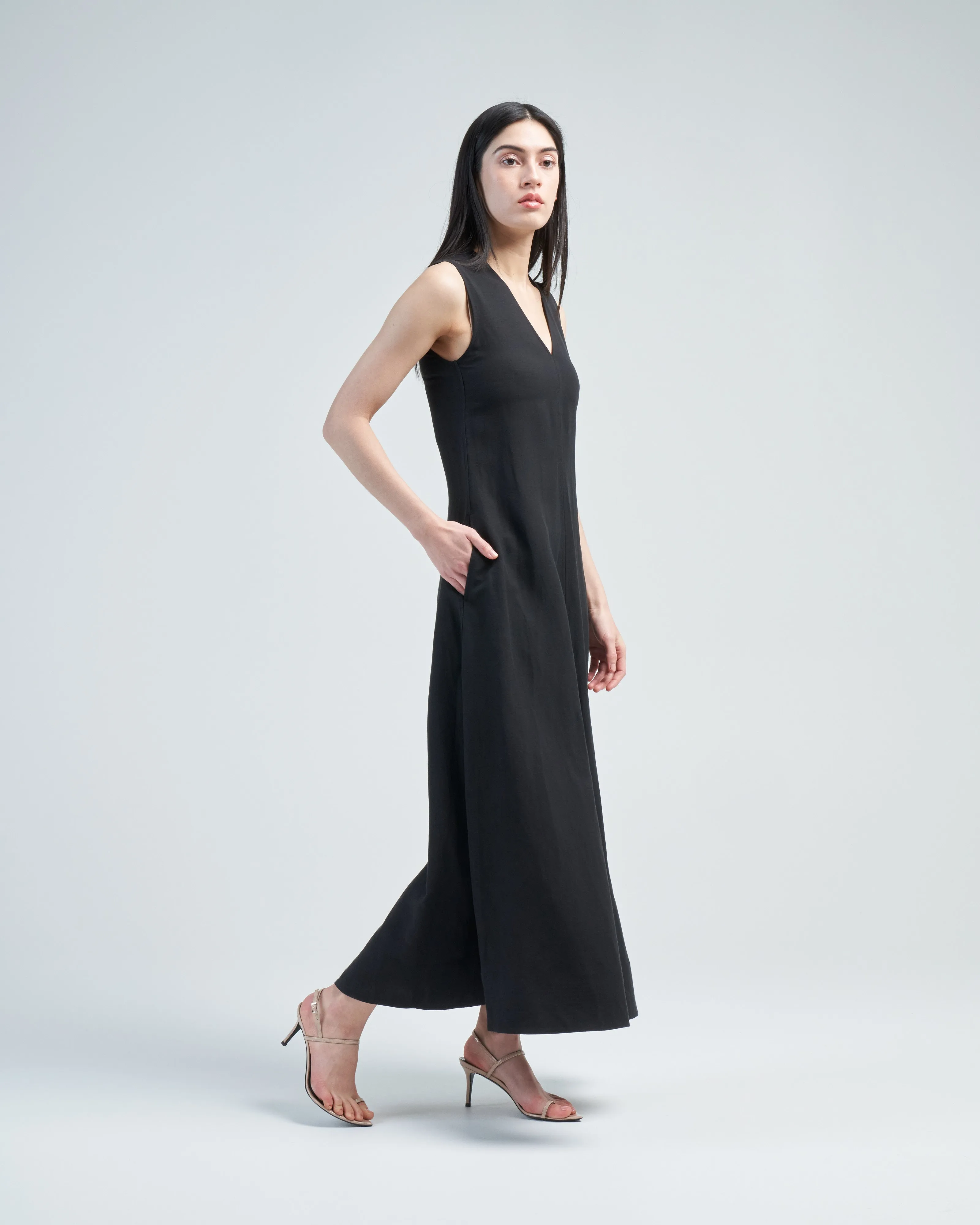 fluid v-neck dress