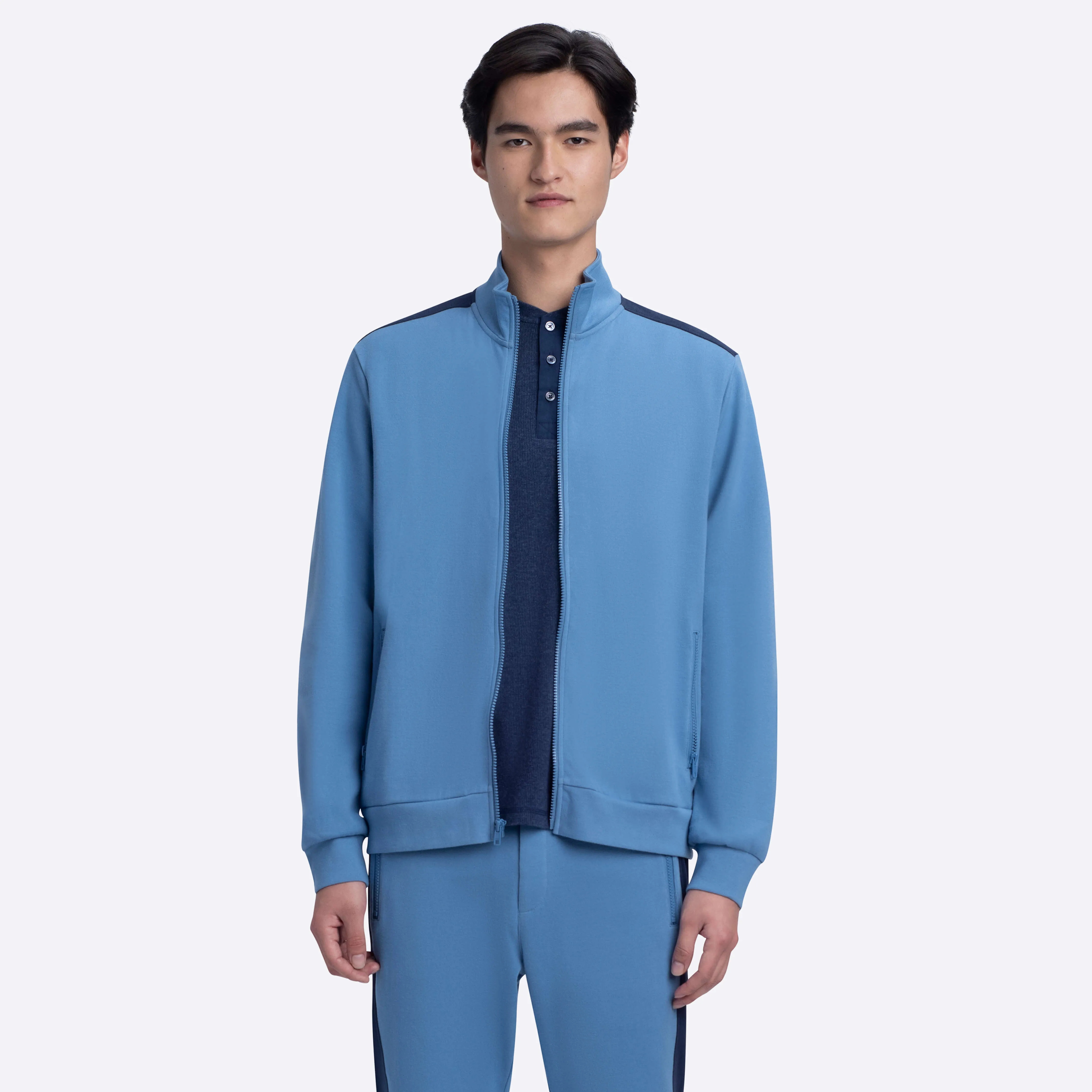 Full Zip Mock Neck Sweatshirt