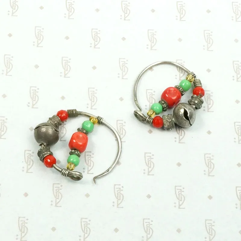 Fun & Colorful Uzbek Beaded Hoop Earrings