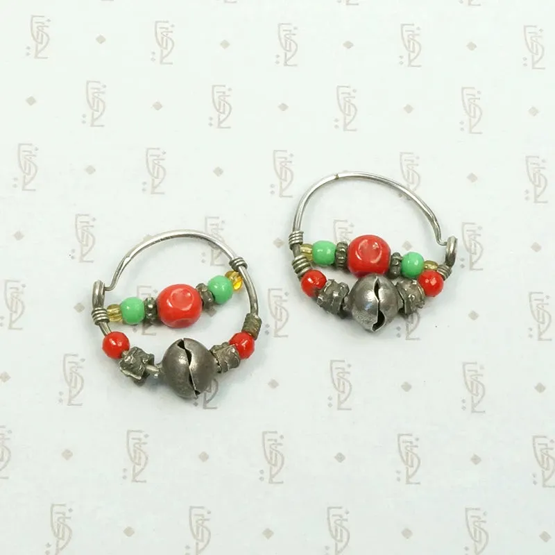 Fun & Colorful Uzbek Beaded Hoop Earrings
