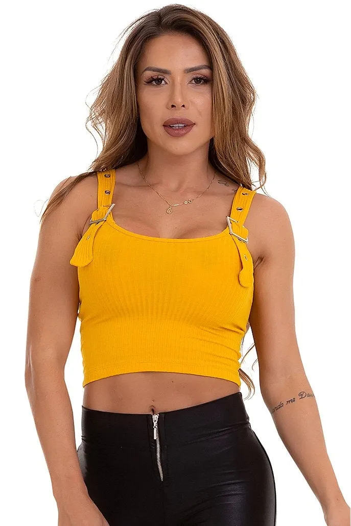 Garotafit Yellow Berlin Fluted Tank Top