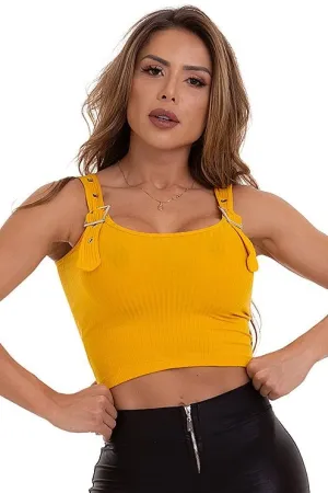 Garotafit Yellow Berlin Fluted Tank Top