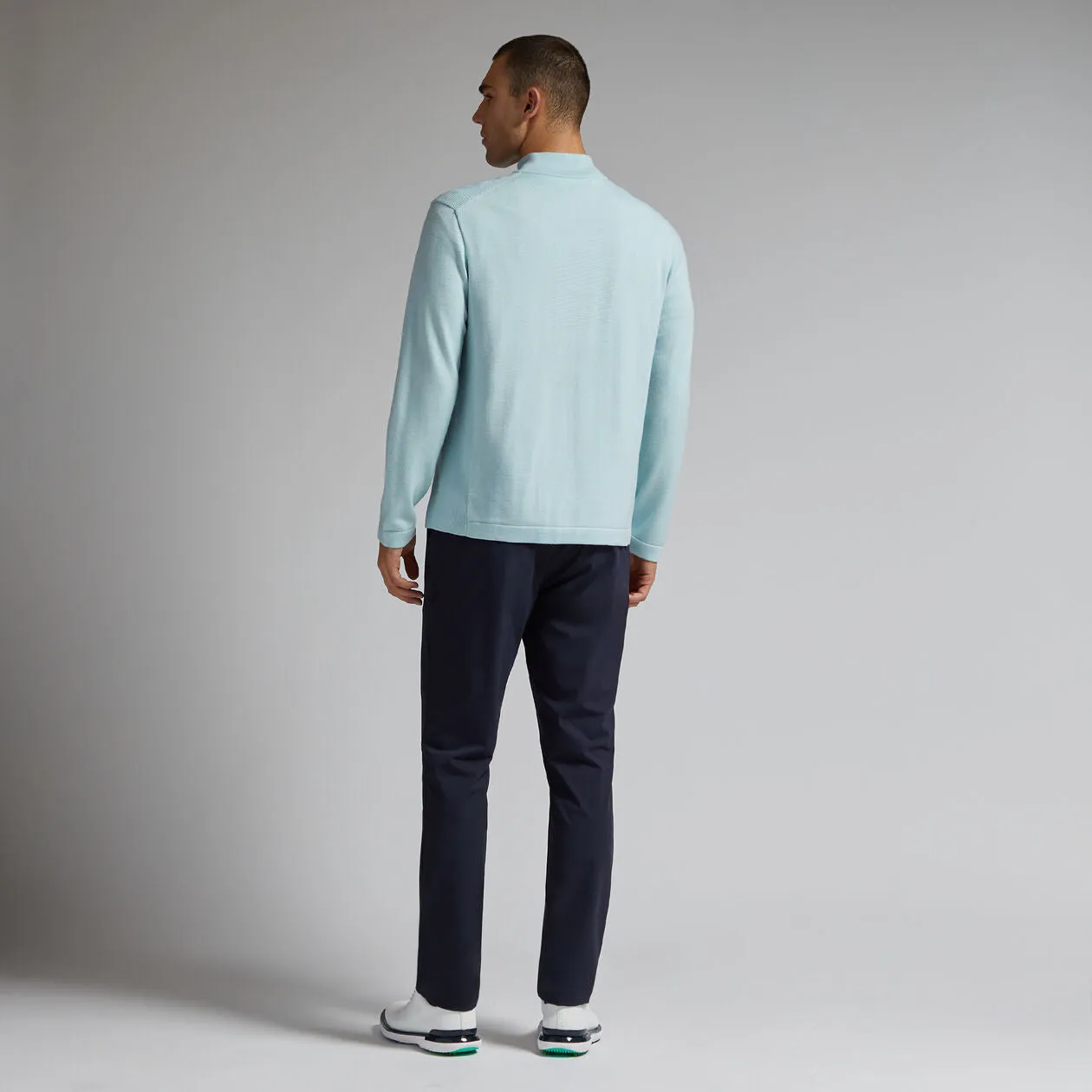 G/FORE MENS WIND BREAKER MERINO WOOL QUARTER ZIP PULLOVER - DAYBREAK