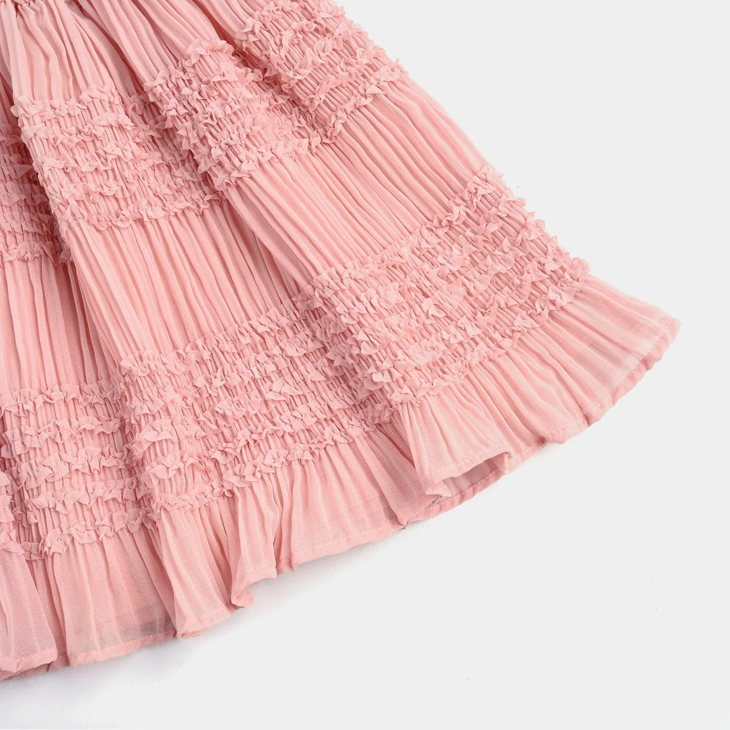 Girls Chiffon Short Skirt-Peach