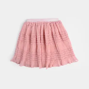 Girls Chiffon Short Skirt-Peach
