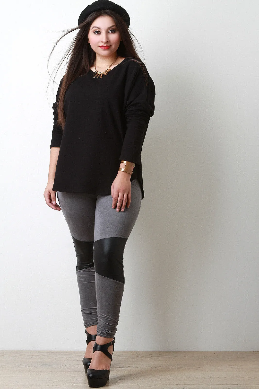 Glam Mesh Shoulder Sweater Top