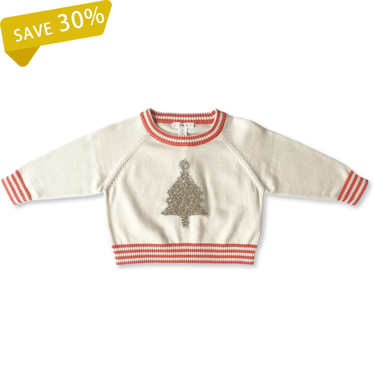 GROWN TINSEL CHRISTMAS JUMPER - MILK