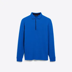 Hairline Stripe Quarter Zip Mock Neck Pullover