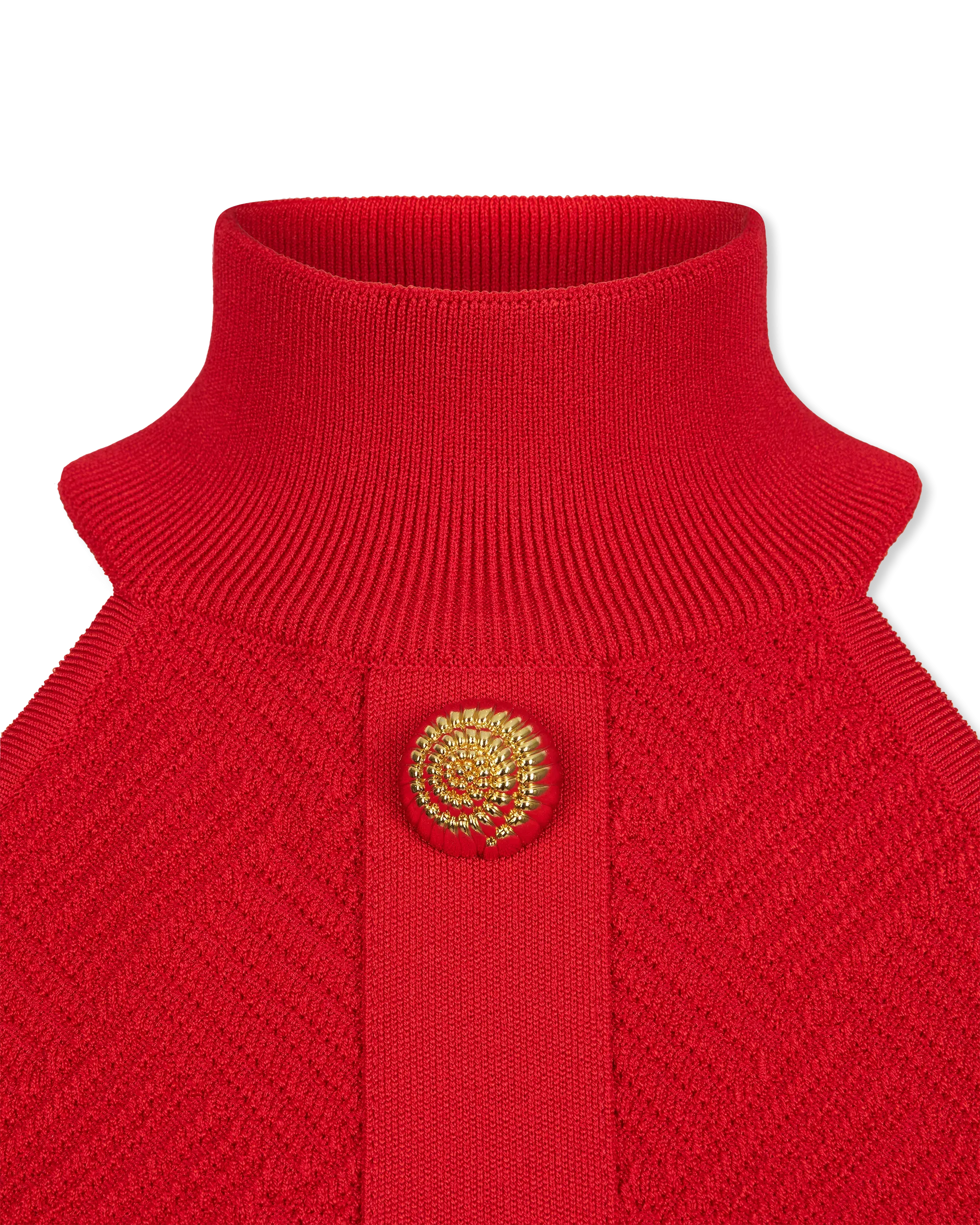 Halterneck Button Knit Mini Dress