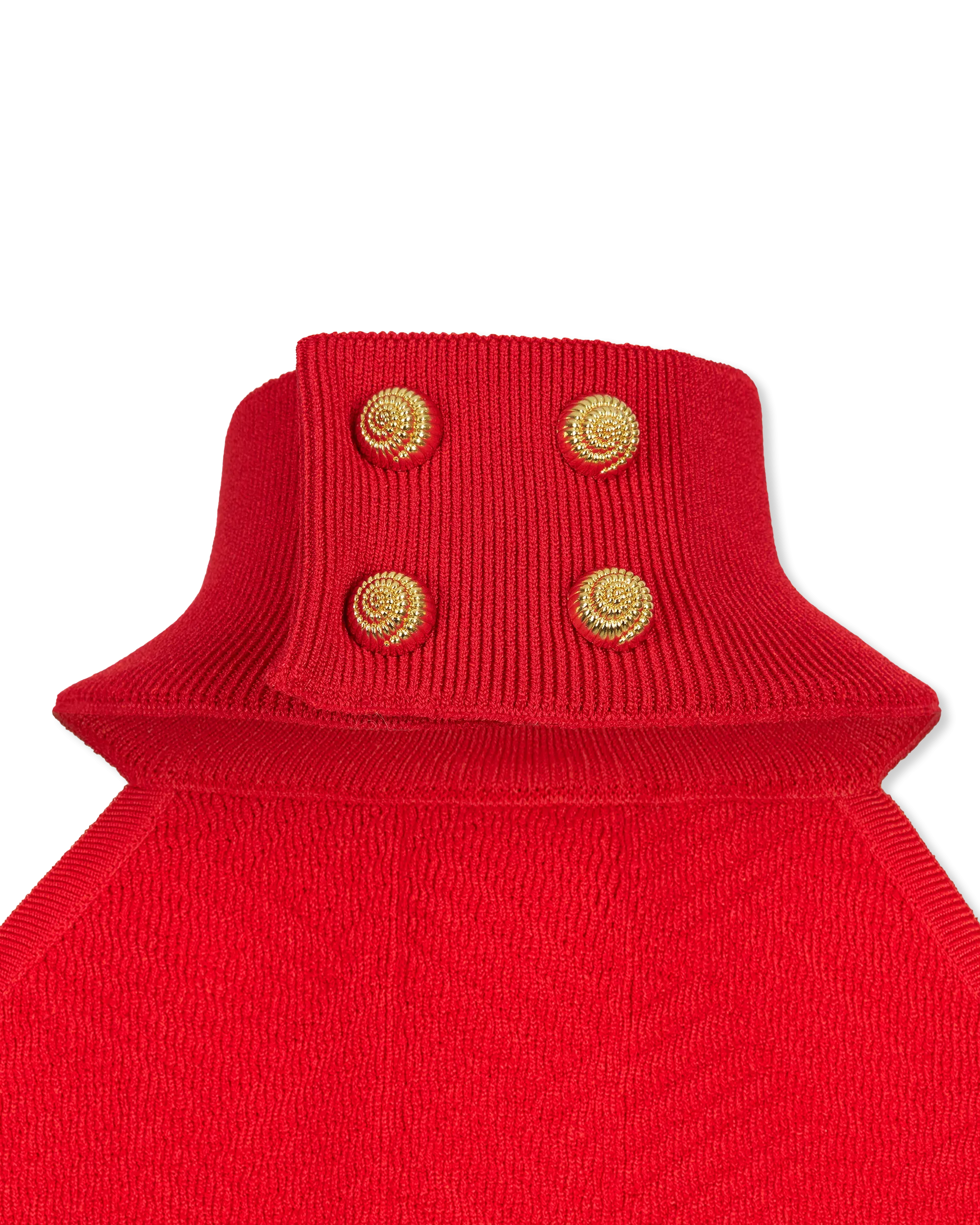 Halterneck Button Knit Mini Dress