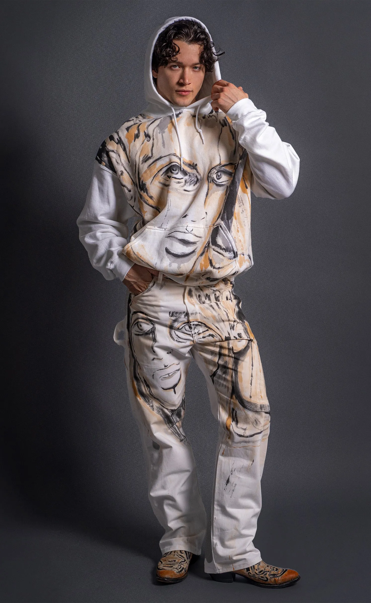Hand Painted 'Dearest Boy' Pant - 32 Waist