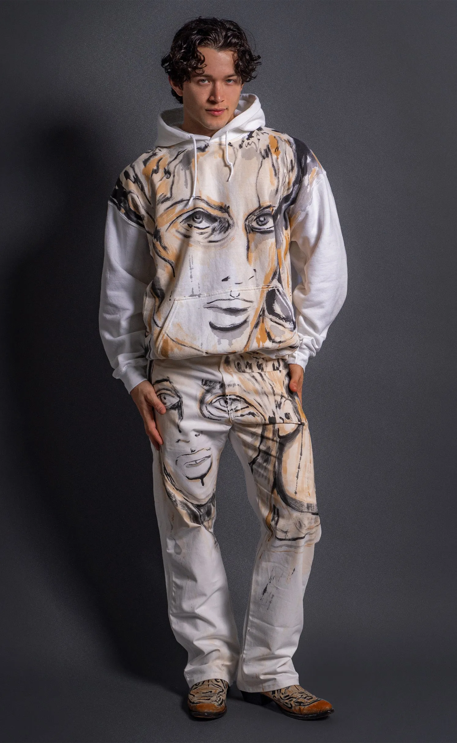 Hand Painted 'Dearest Boy' Pant - 32 Waist