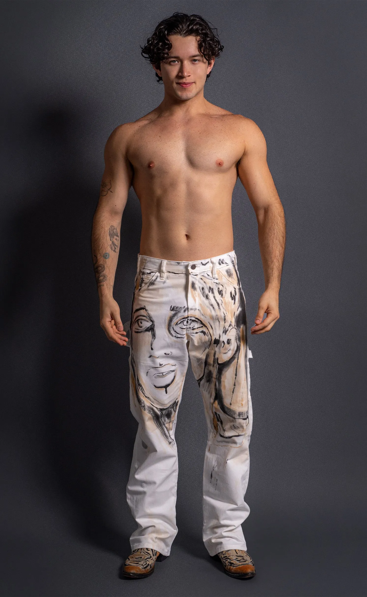 Hand Painted 'Dearest Boy' Pant - 32 Waist