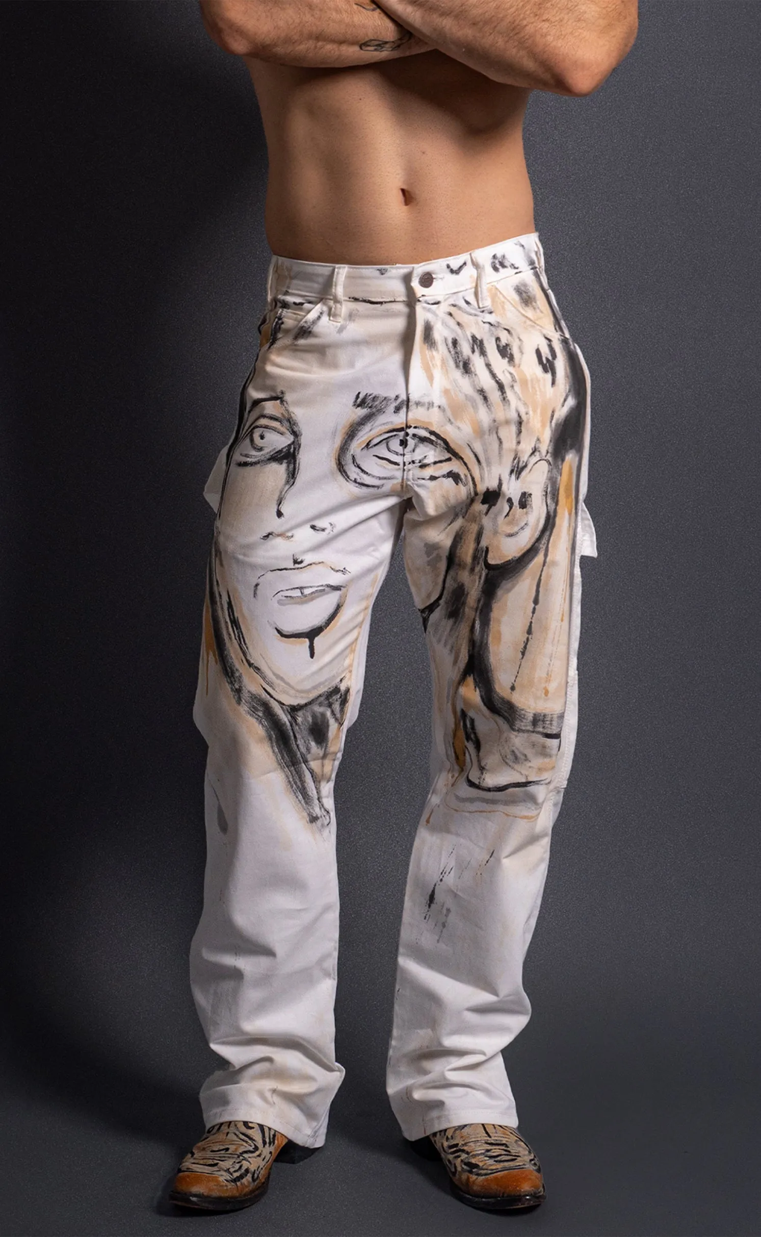 Hand Painted 'Dearest Boy' Pant - 32 Waist
