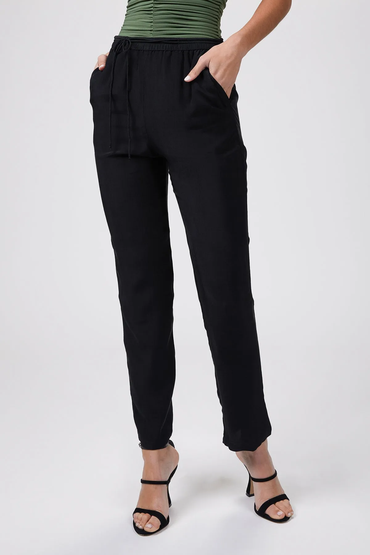 HARJO HIGH-RISE CUPRO-TWILL PANTS