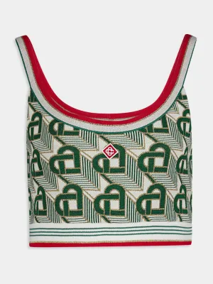 Heart Monogram-Jacquard Knitted Top