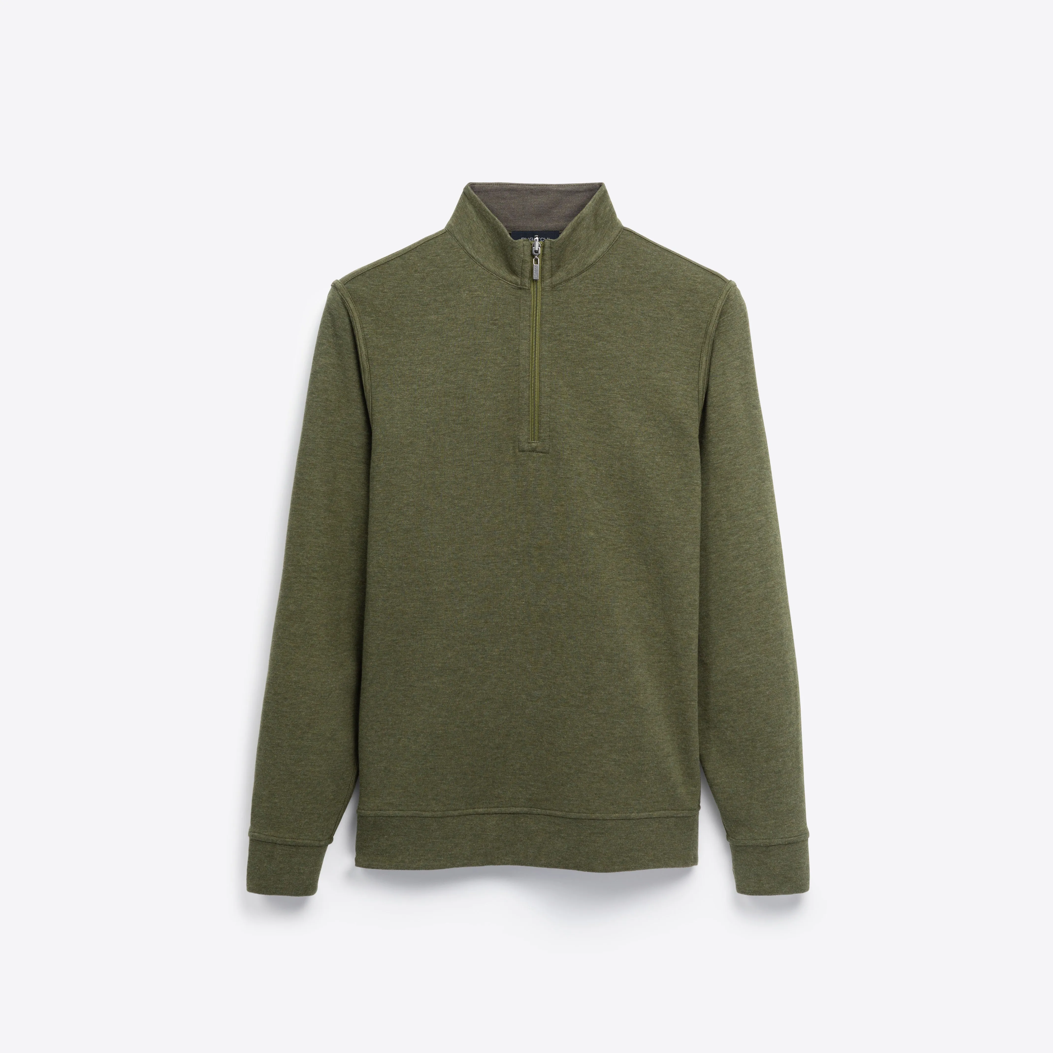 Heather and Bird's Eye Reversible Quarter Zip Mock Neck