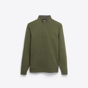 Heather and Bird's Eye Reversible Quarter Zip Mock Neck