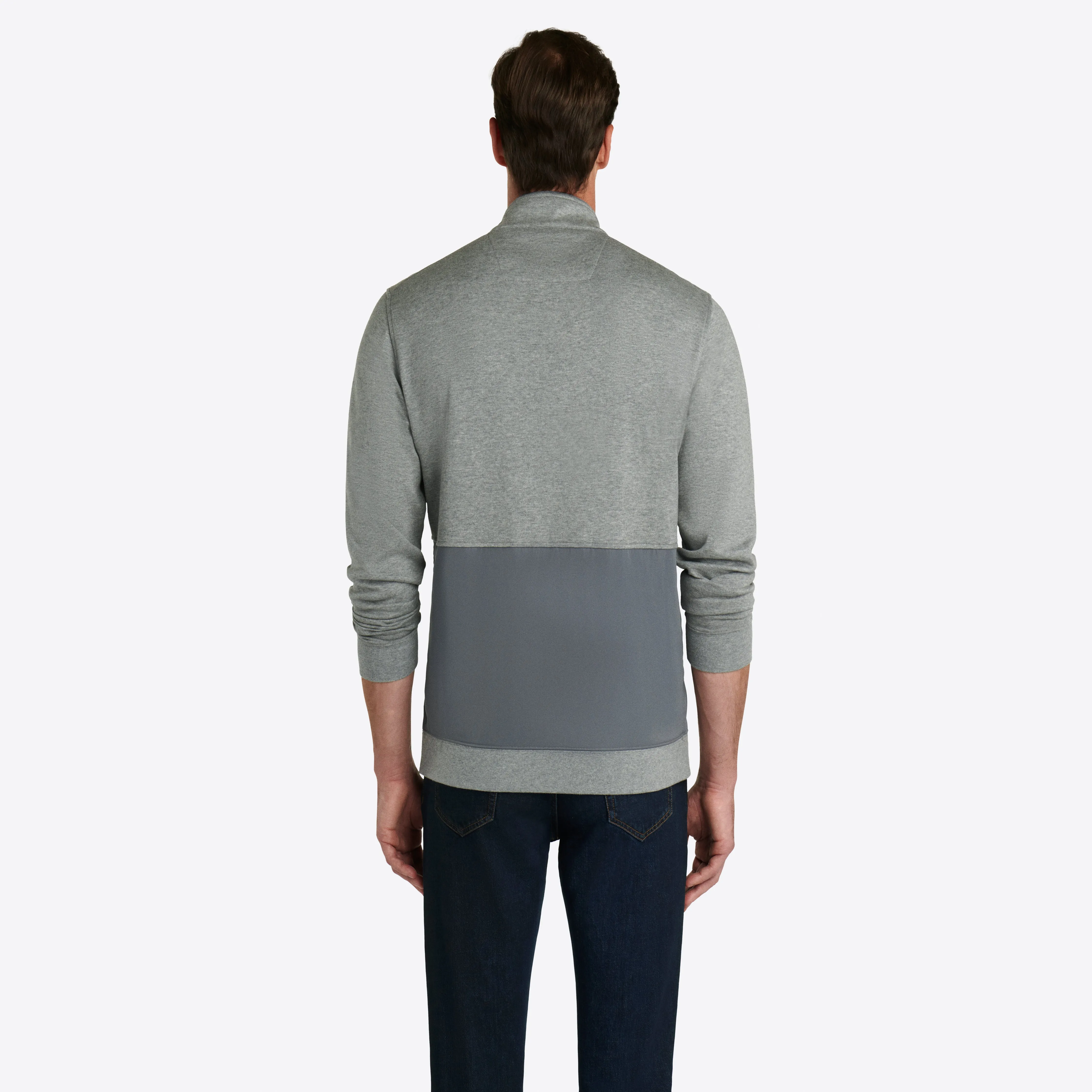 Heather Quarter Zip Mock Neck Pullover
