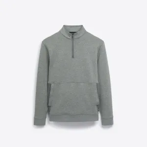 Heather Quarter Zip Mock Neck Pullover