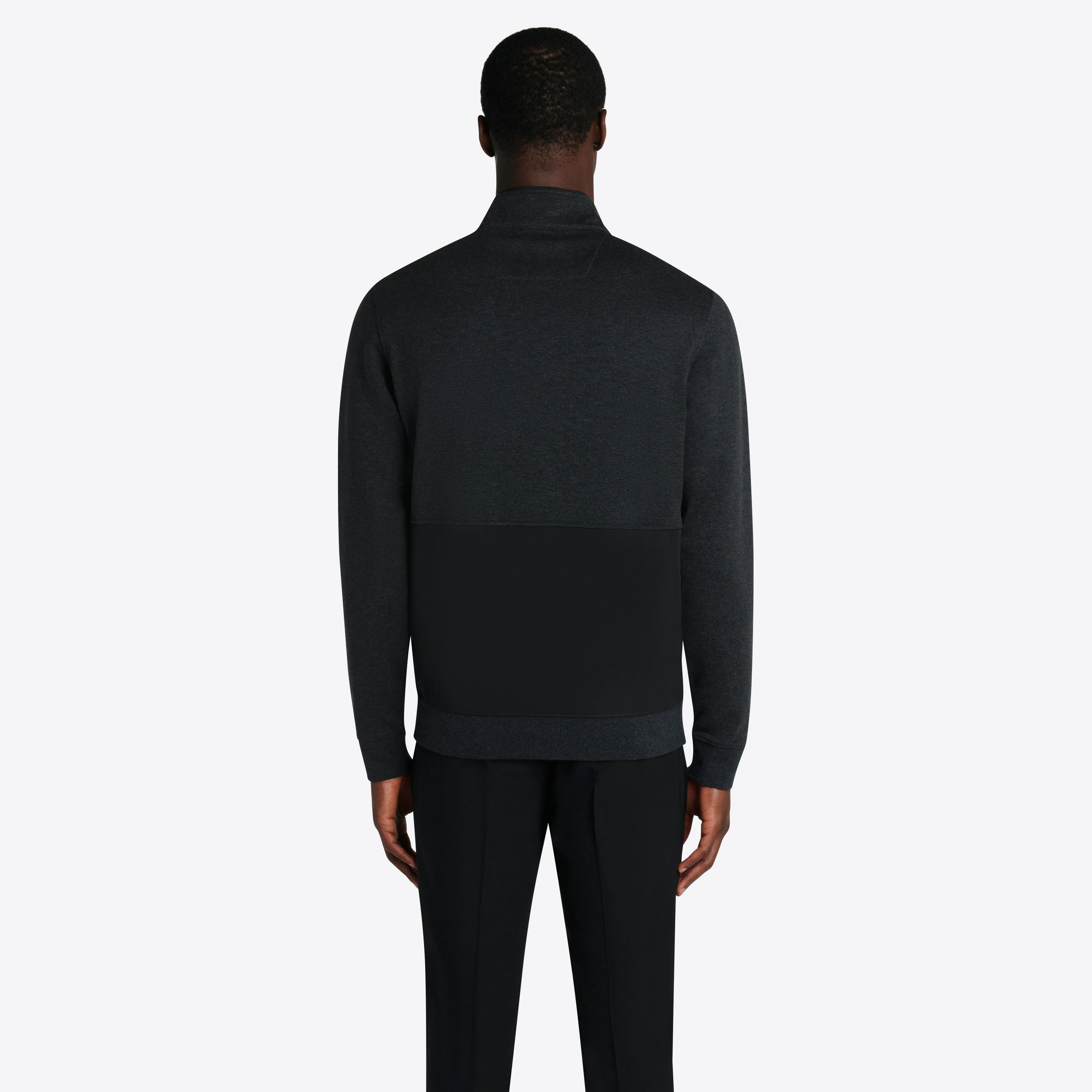 Heather Quarter Zip Mock Neck Pullover