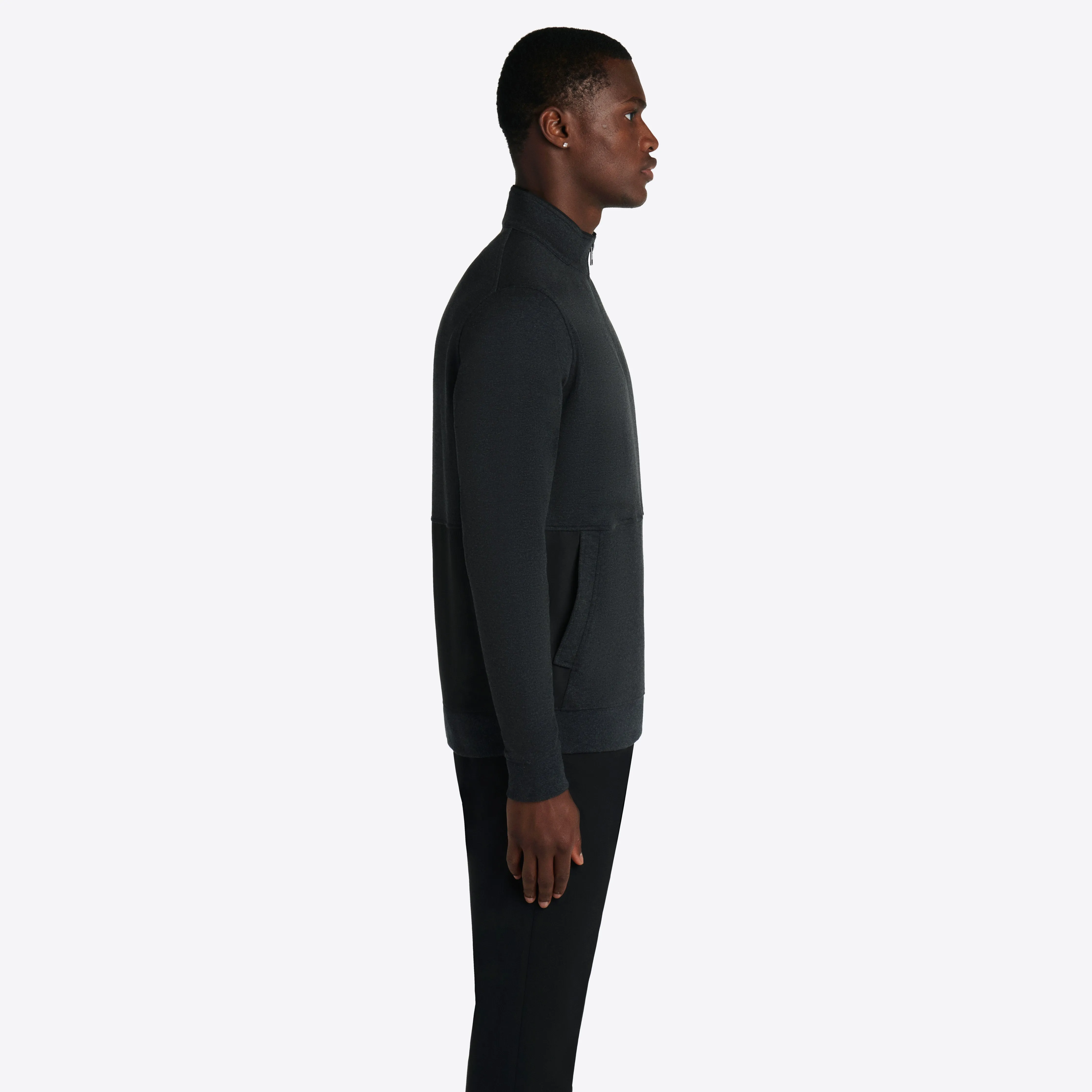 Heather Quarter Zip Mock Neck Pullover