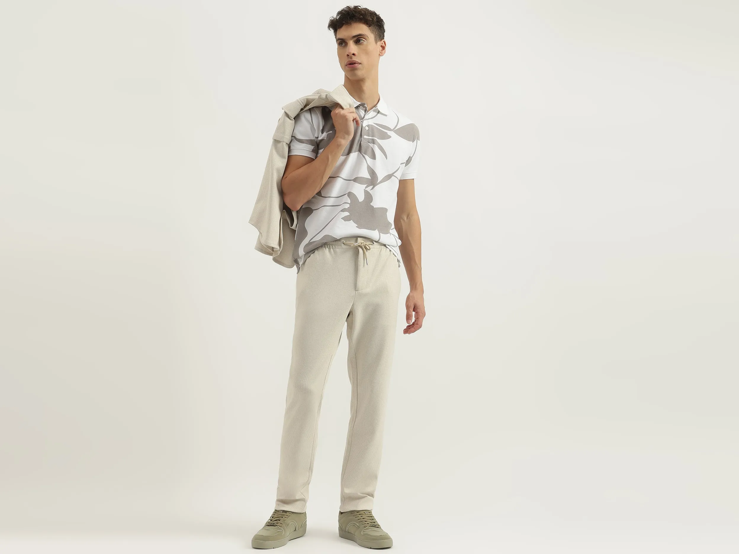 Herringbone Relaxed Fit Trousers